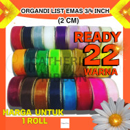 Pita Organdi List Emas 3/4" (25 Yard) 
