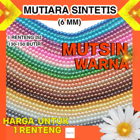 Mutiara Renteng Berat 6 mm (Renteng)/A01 Putih